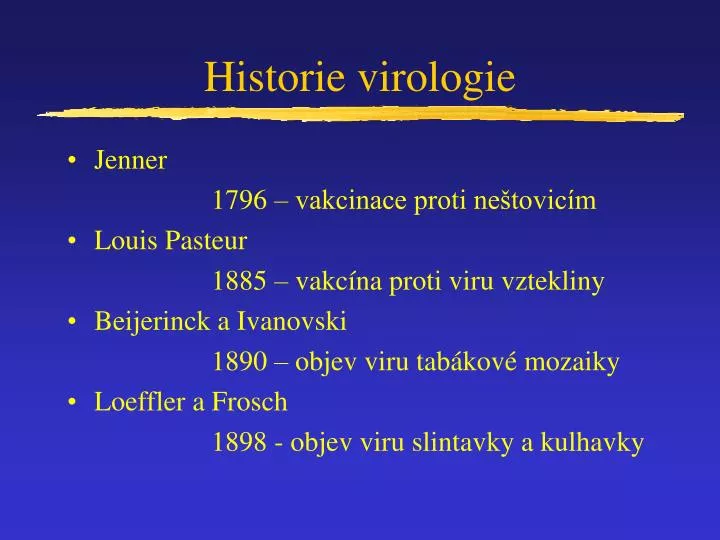 historie virologie