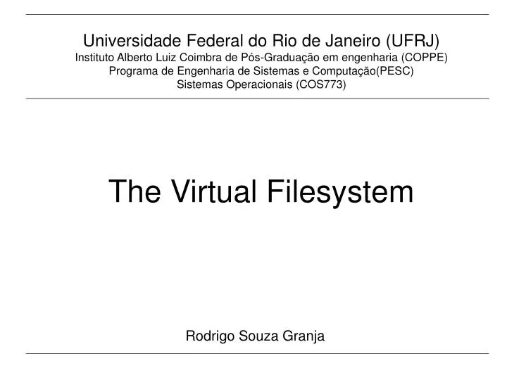 the virtual filesystem