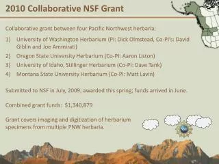 2010 Collaborative NSF Grant