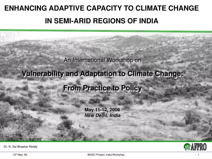 enhancing adaptive capacity to climate change in semi arid regions of india