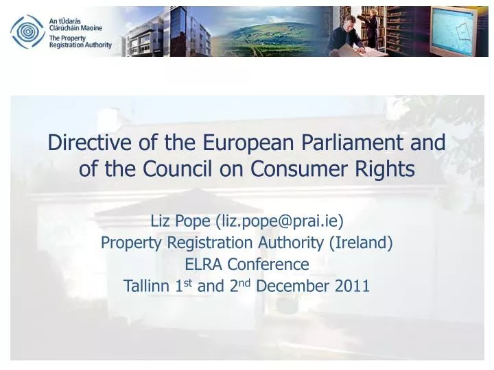 directive of the european parliament and of the council on consumer rights