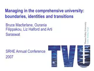 Managing in the comprehensive university: boundaries, identities and transitions