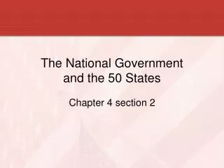 The National Government and the 50 States
