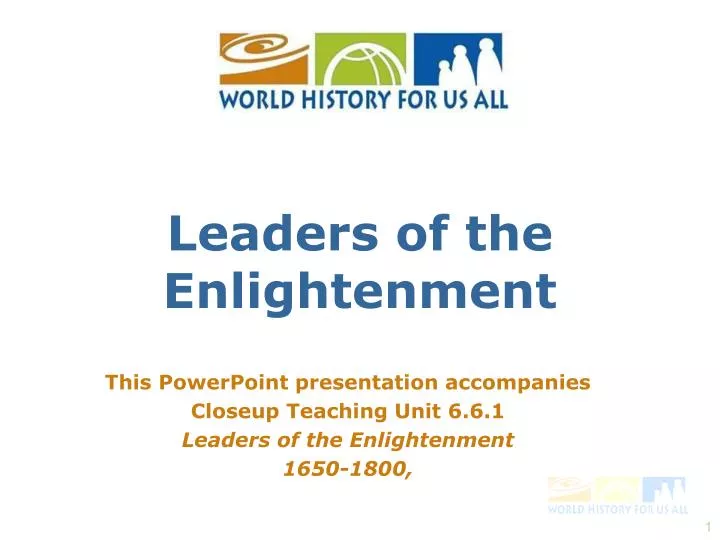 leaders of the enlightenment