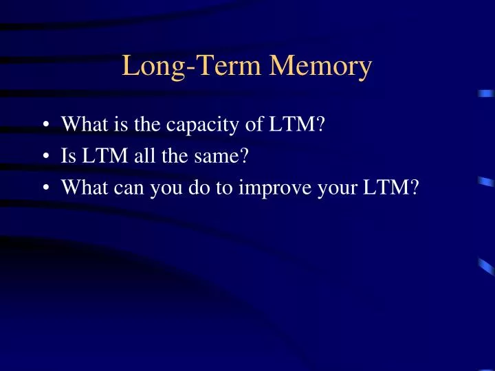 long term memory