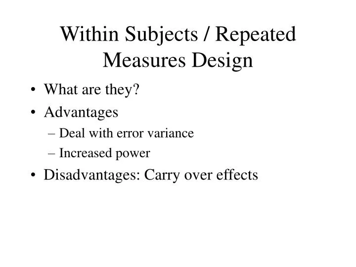 within subjects repeated measures design
