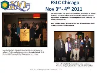 FSLC Chicago Nov 3 rd - 4 th 2011