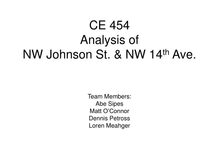 ce 454 analysis of nw johnson st nw 14 th ave