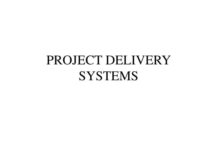 project delivery systems