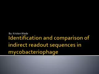 Identification and comparison of indirect readout sequences in mycobacteriophage