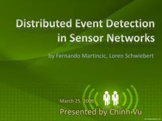 Distributed Event Detection in Sensor Networks