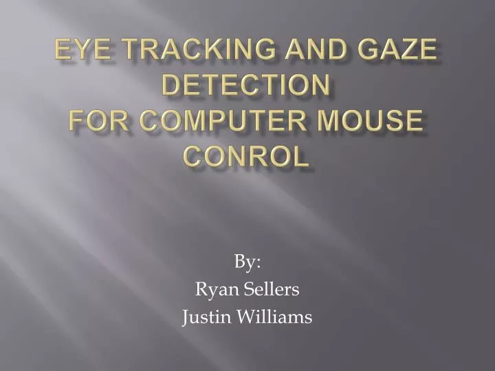 eye tracking and gaze detection for computer mouse conrol