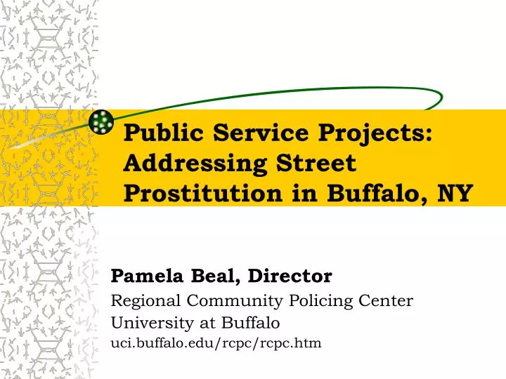 public service projects addressing street prostitution in buffalo ny