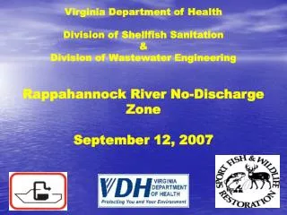 Virginia Department of Health Division of Shellfish Sanitation &amp; Division of Wastewater Engineering