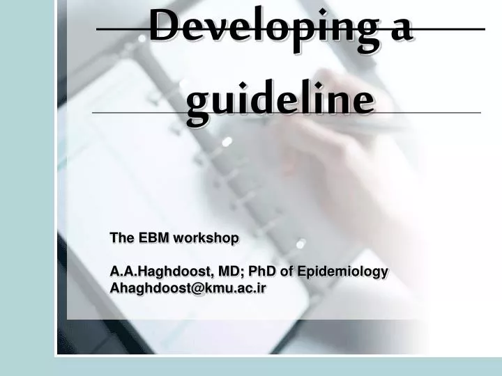 developing a guideline