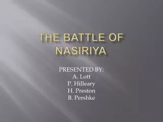 The Battle OF Nasiriya