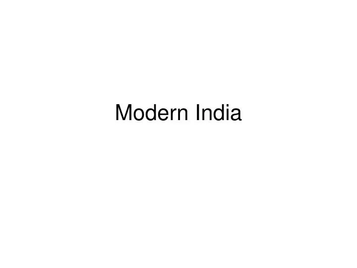 modern india