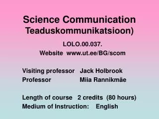 Science Communication Teaduskommunikatsioon)