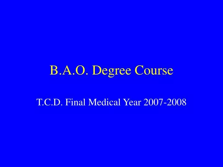 b a o degree course