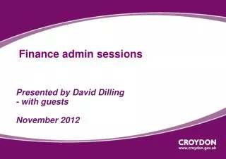 Finance admin sessions