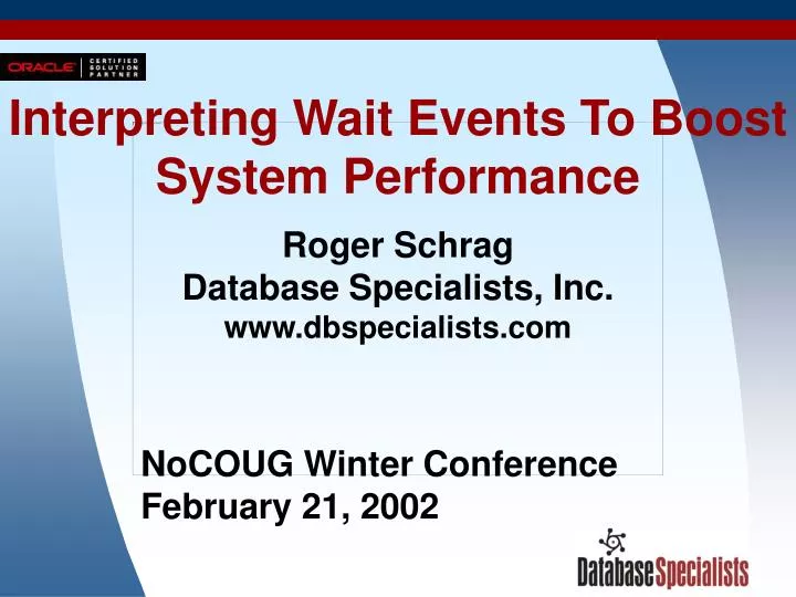 interpreting wait events to boost system performance