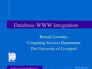Database-WWW Integration