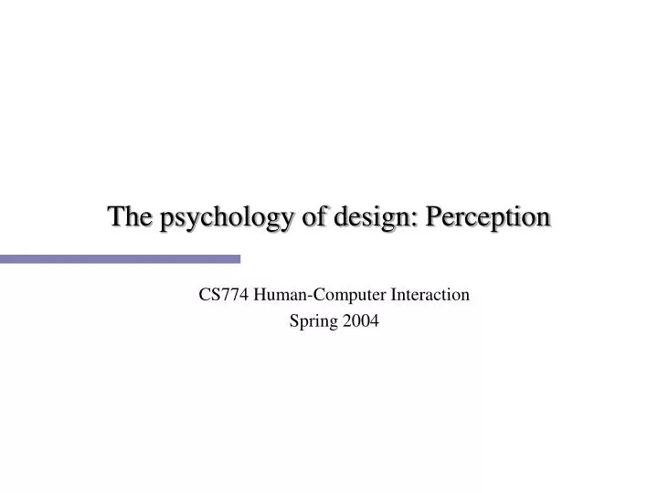the psychology of design perception