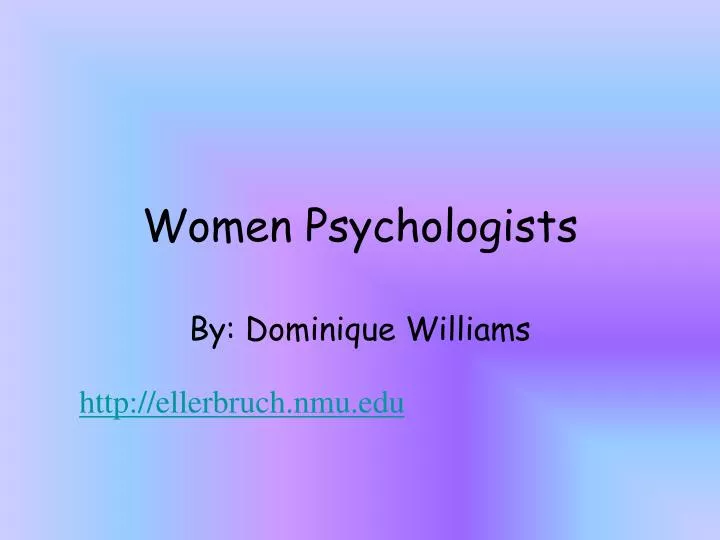 women psychologists