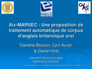 Aix-MARSEC : Une proposition de traitement automatique de corpus d’anglais britannique oral