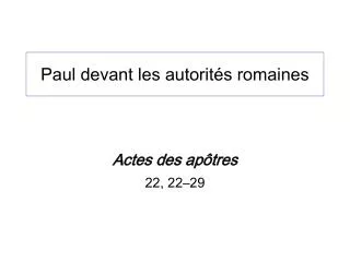 paul devant les autorit s romaines