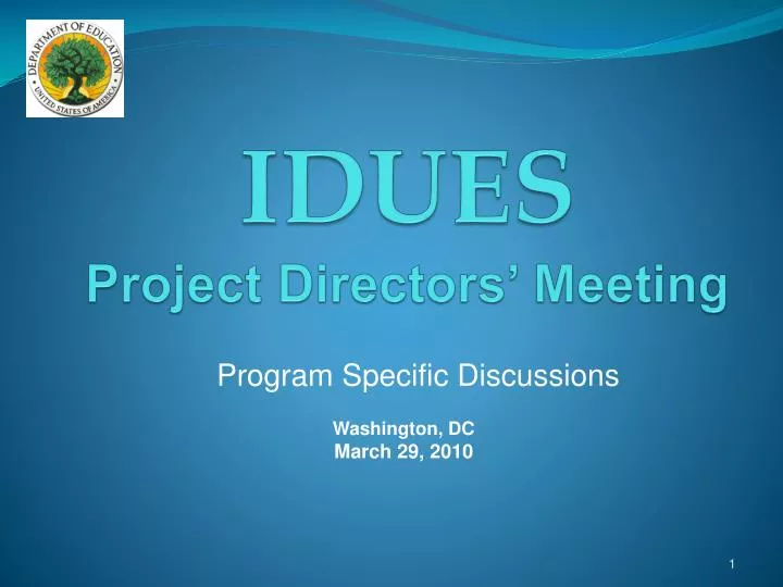 idues project directors meeting
