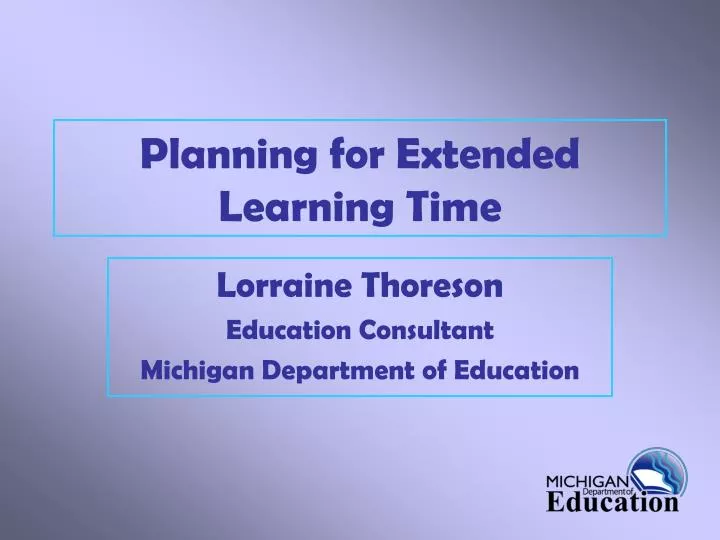 planning for extended learning time