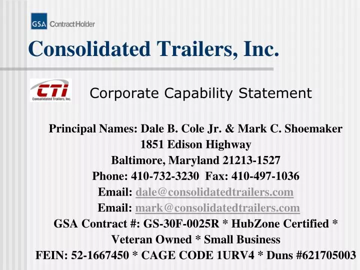 consolidated trailers inc