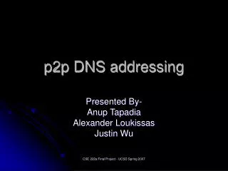 p2p DNS addressing