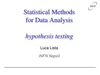 Statistical Methods for Data Analysis hypothesis testing