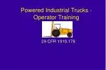 Powered Industrial Trucks - Operator Training - slide 1