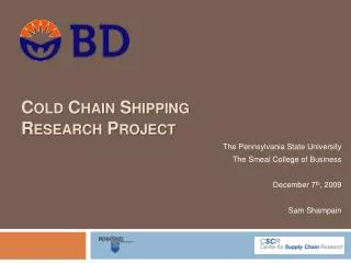 Cold Chain Shipping Research Project