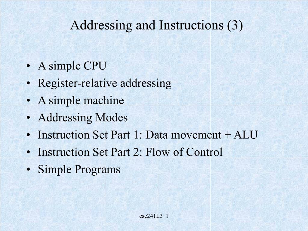 PPT - Addressing and Instructions (3) PowerPoint Presentation, free ...