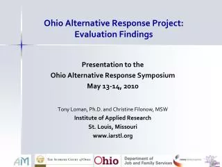 Ohio Alternative Response Project: Evaluation Findings