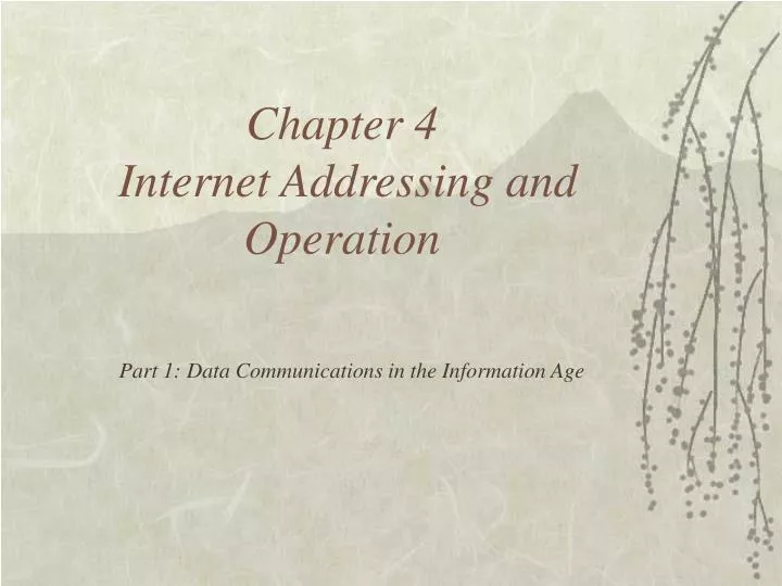 chapter 4 internet addressing and operation
