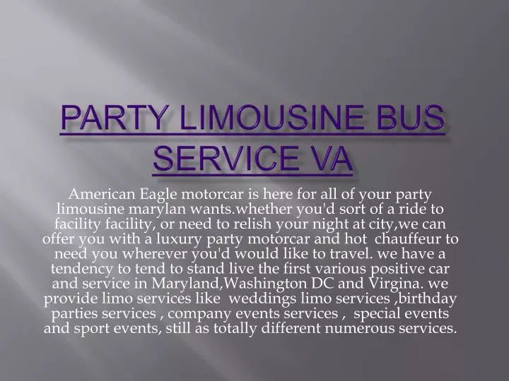 party limousine bus service va