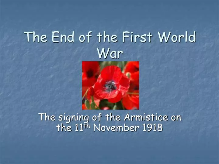 the end of the first world war