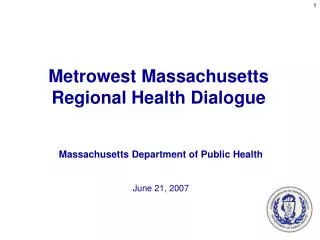 Massachusetts Department of Public Health June 21, 2007