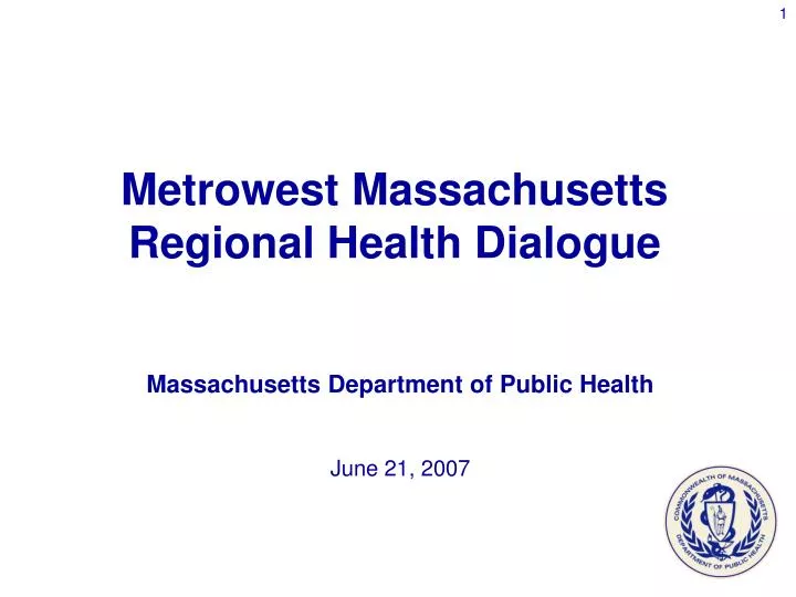 massachusetts department of public health june 21 2007