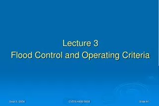 Lecture 3 Flood Control and Operating Criteria
