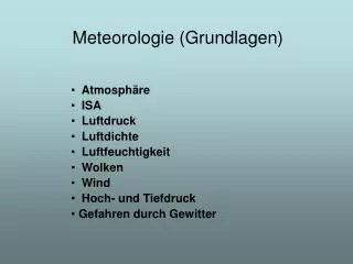 Meteorologie (Grundlagen)