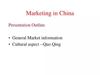 Marketing in China