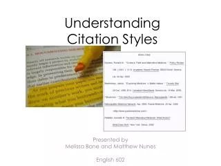 Understanding Citation Styles