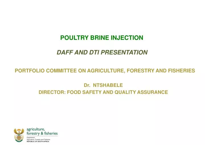 poultry brine injection daff and dti presentation