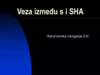 veza izme u s i sha